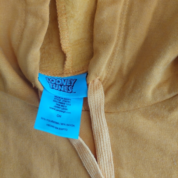 Yellow Looney Tunes Hoodie Small - Picture 2 of 3